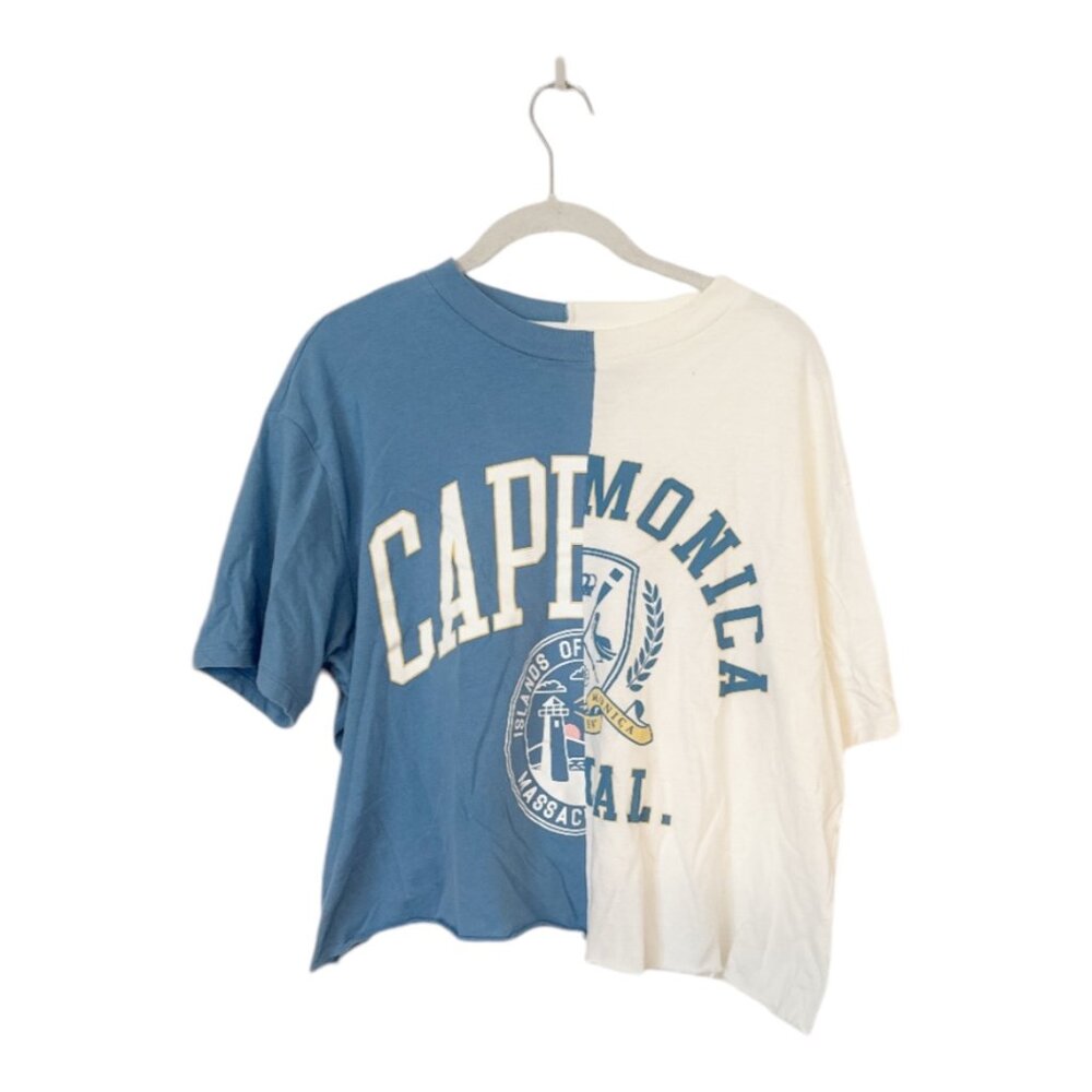 Cape Cod / Santa Monica Oversized Boyfriend Spliced Graphic Tee